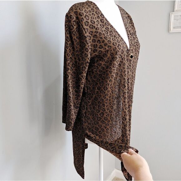 Nina Piccalino Petites Animal Print Cardigan - Picture 3 of 8